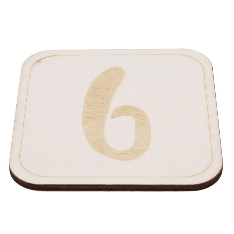 Baby Milestone Card Vintage Numbers Engraved Wood Infants Bathing Newborn Photography Props Set: 6