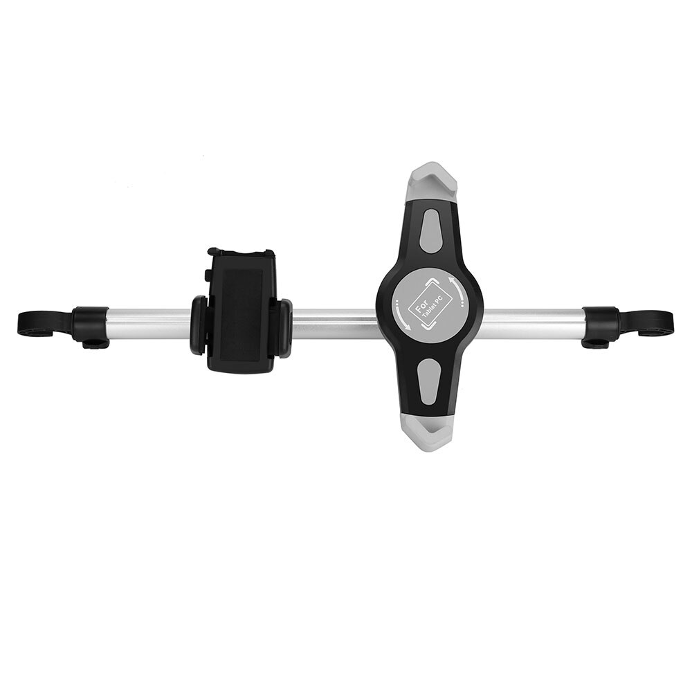 Car Tablet Holder - 7-10.5" Screen - Adjustable Rod 45-69cm - ABS + Aluminum - For iPad, Samsung: Dual Holders
