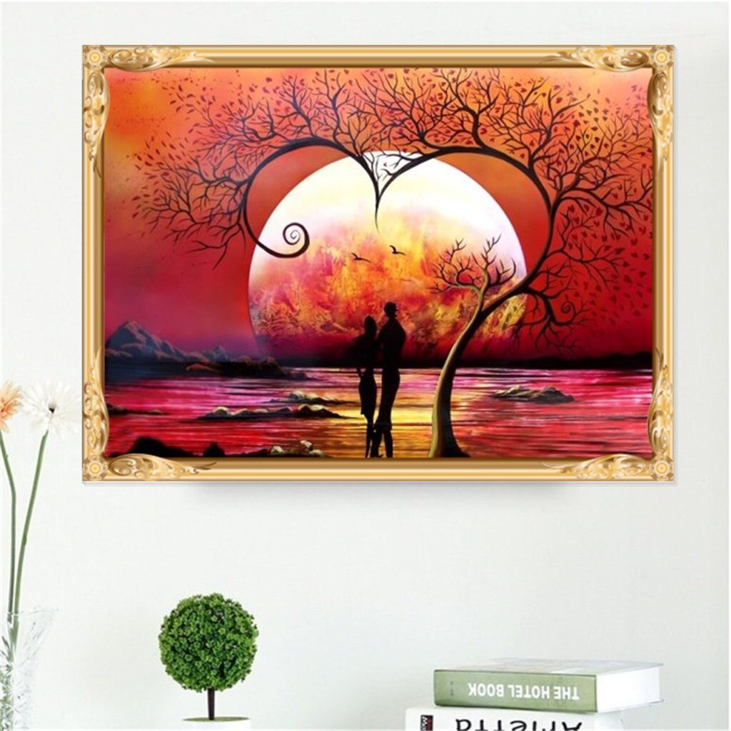 5D DIY Diamond Embroidery A couple under a tree Diamond Painting Cross Stitch Rhinestone Home decoration
