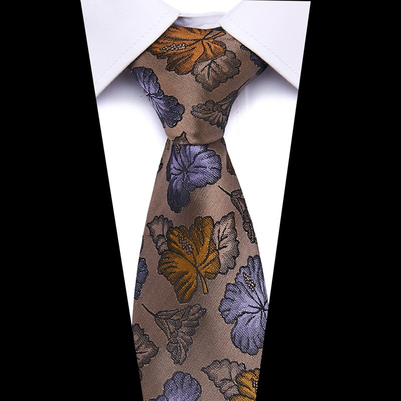 Men's Print Pattern Ties for Men 7.5 cm Neckties Polyester Jacquard Gravatas Wedding Ties Fit Workplace
