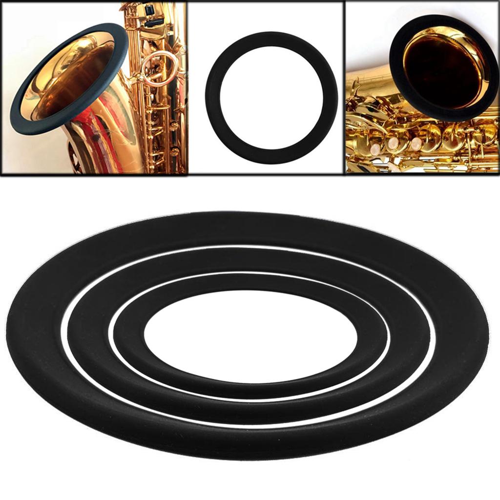 Zwarte Saxofoon Sax Siliconen Noise Mute Ring Demper Ring Demper Onderdelen