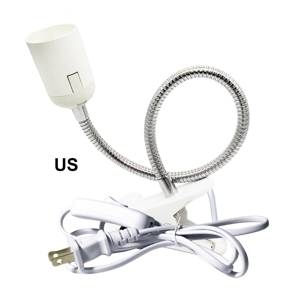 Adapter Screw Lamp Extender E27 Lamp Holder Clamp Double Control 360 Degree Flexible Clip Long Hose Clamp 400mm