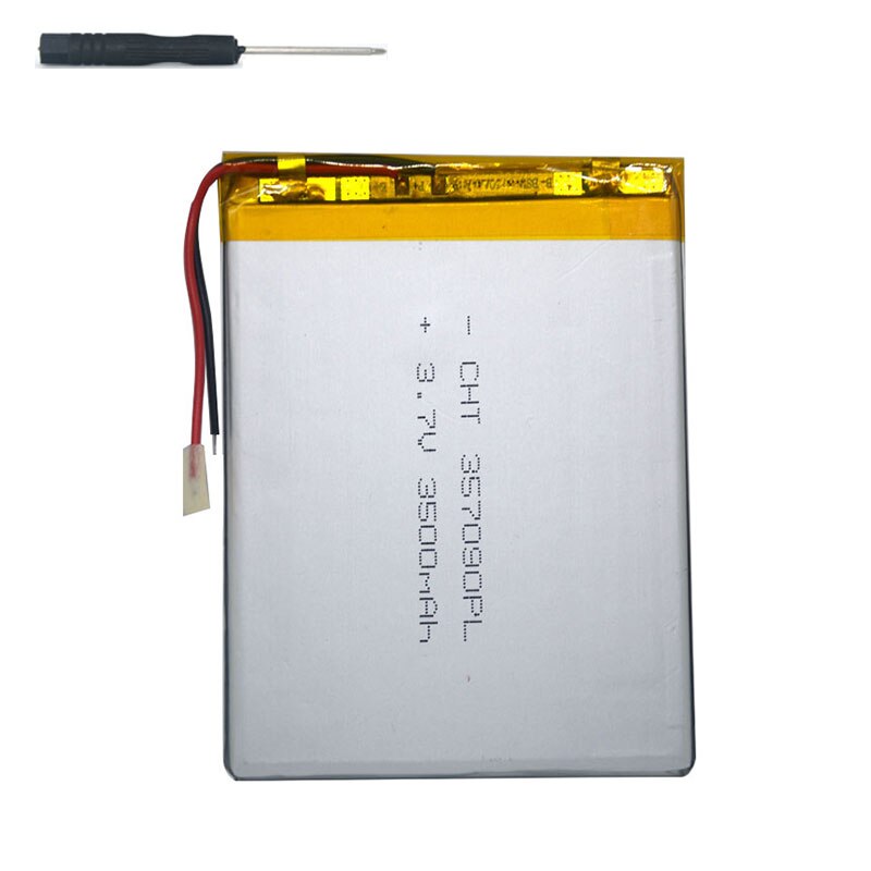 Batería de pilas universal para tableta de 7 pulgadas, 3,7 v, 3500mAh, polímero de litio para BQ 7004 + Accesorios para herramientas, destornillador