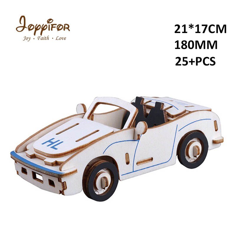 3D personality Wooden three-dimensiona Sports car, racing carDIY simulation model children's educational toys: Deep Blue