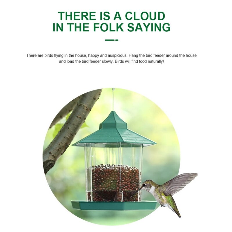panorama karmnik dla ptaków plastikowy karmnik dla ptaków robić dekoracji ogrodu zewnętrzny ptak H58C