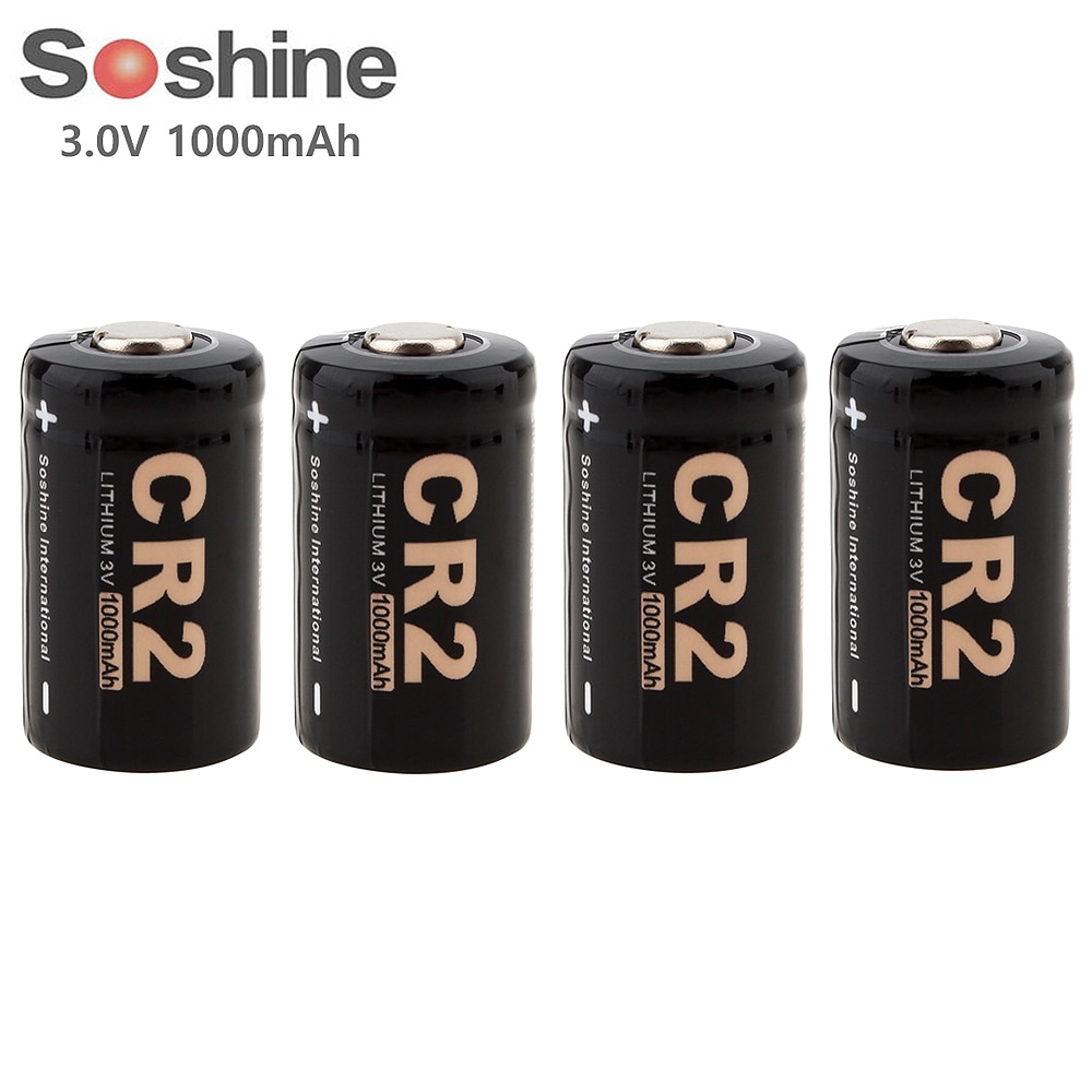 4Pc Soshine 3V 1000Mah CR2 Lithium Batterij CR2 LiFePO4 Niet-Oplaadbare Batterij Voor Led Zaklampen Koplampen