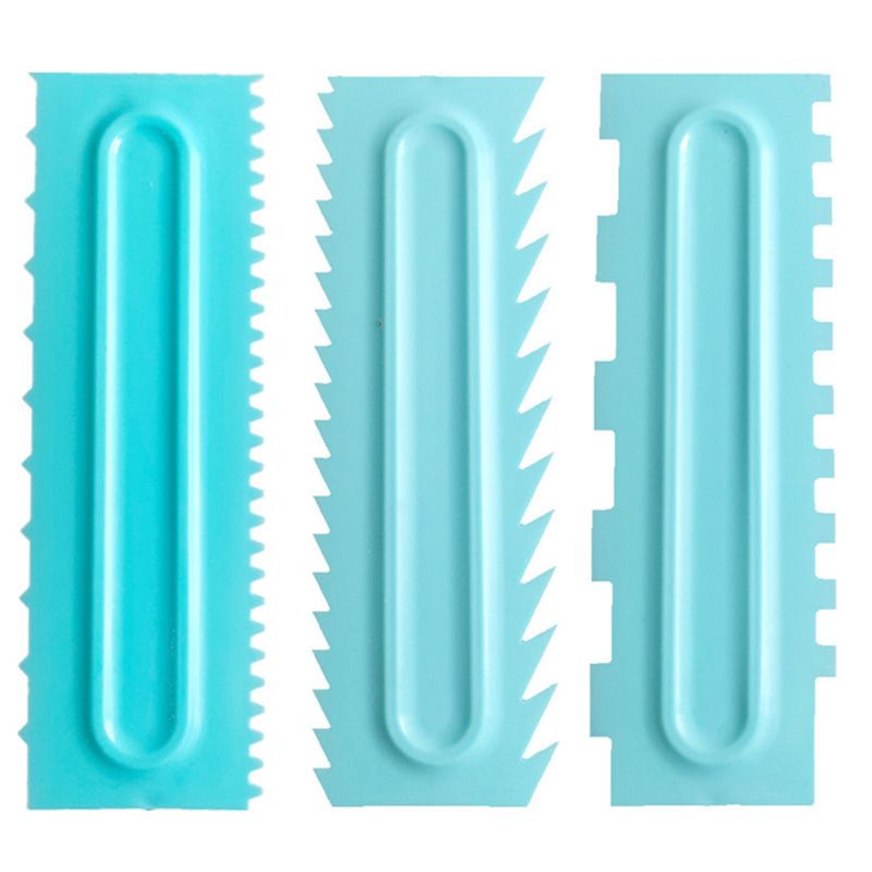 Cake Scraper Plastic - 3PCS Cake Decorating Comb Smoother, Fondant Cake Pattern
