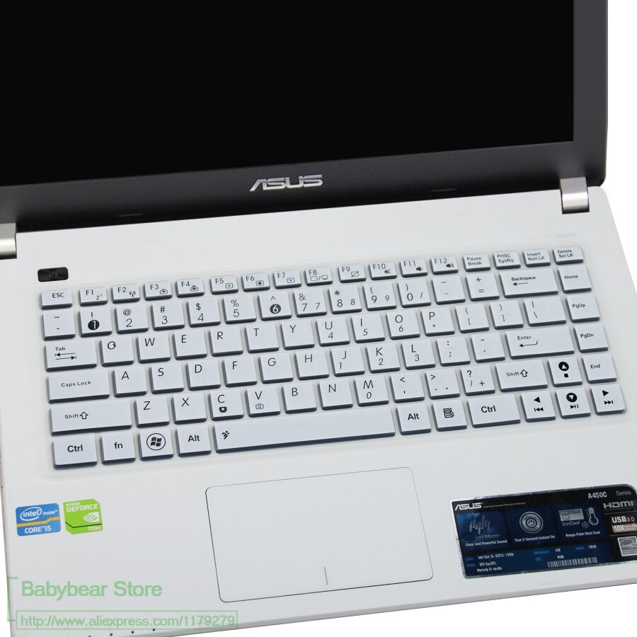 For ASUS X441s X441n X441U X441UA X441UB X441BA X441Na X441M X441MA X44H 14 inch laptop keyboard cover protectors skin guard: white