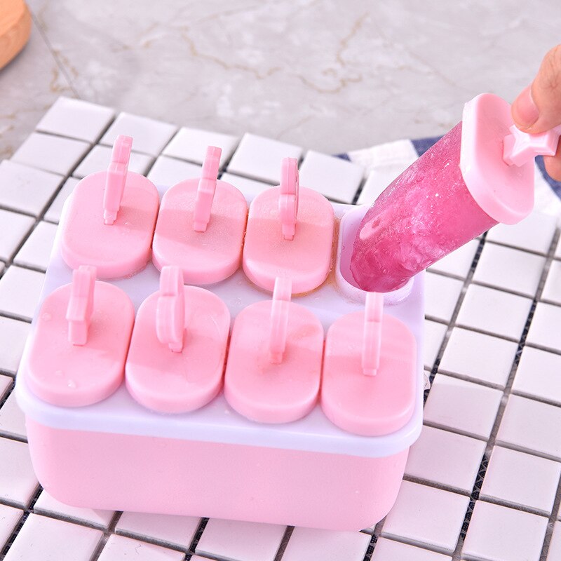 Ice Cream Popsicle Molds Cooking Tools Rectangle Shaped Reusable DIY Frozen Ice Cream Pop Baking Moulds
