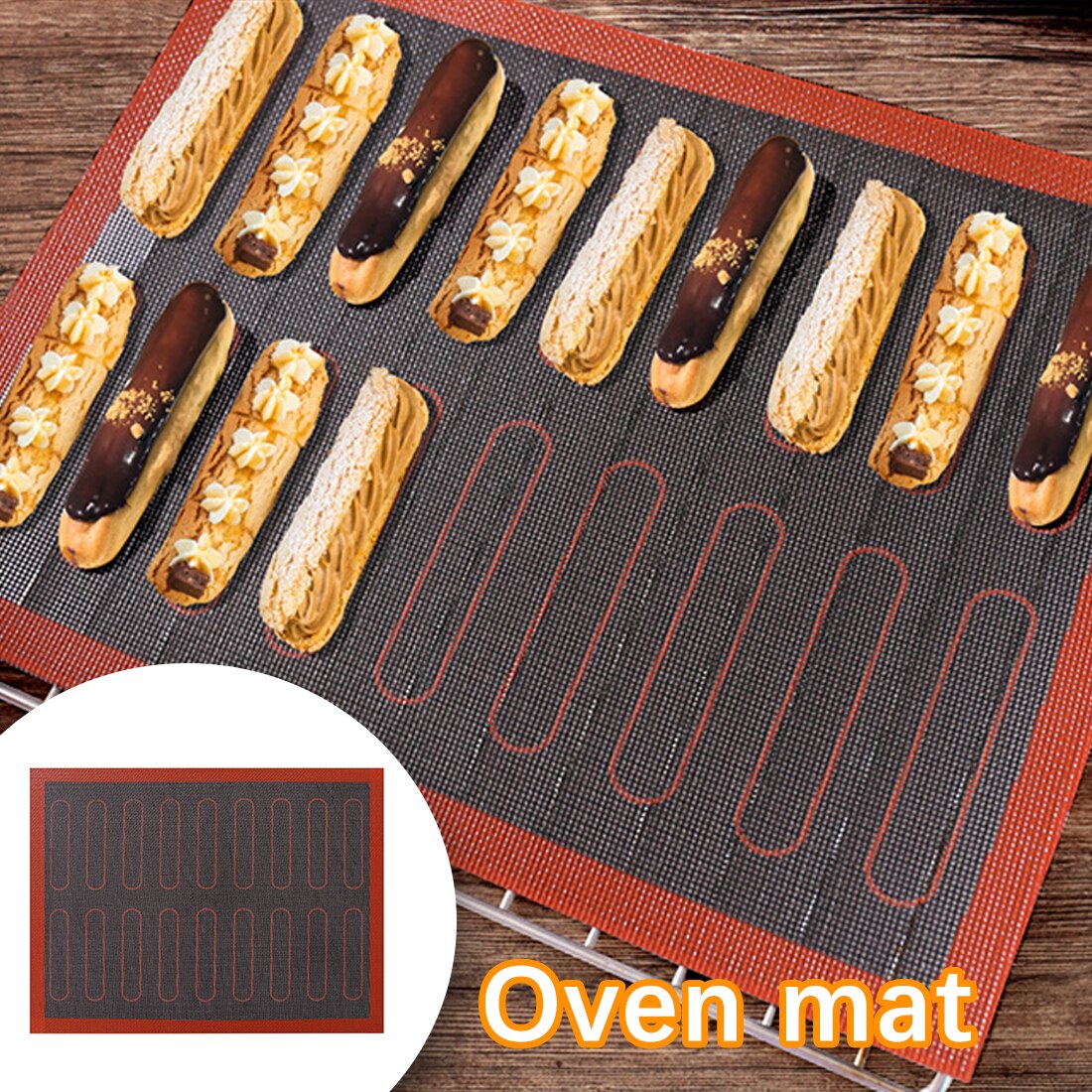 R tapis de cuisson pour Biscuit pain Biscuit bouffée Eclair perforé Silicone pâtisserie antiadhésive tapis outil résistant à la chaleur four feuille ligne