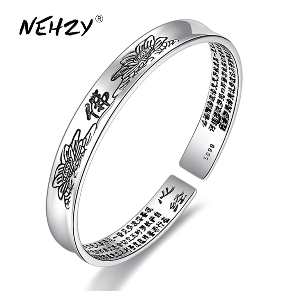 Nehzy S925 Stempel Dames Mode Zilveren Armband Vintage Lotus Hart Boeddha Thai Zilveren Armband Sieraden
