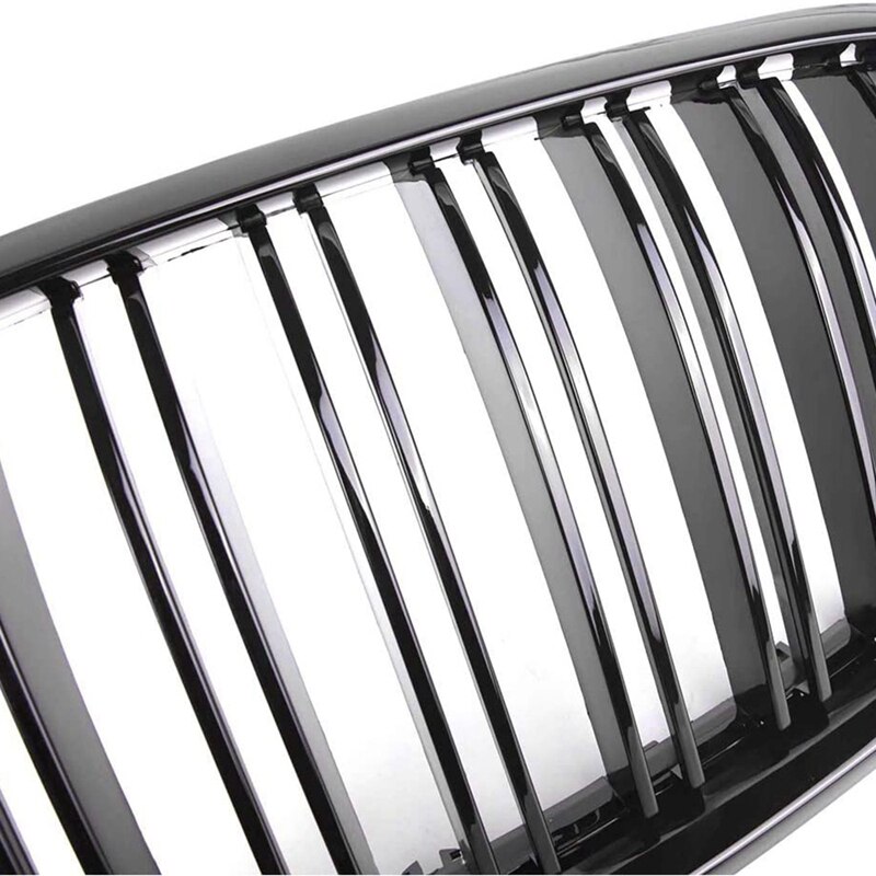 X5 x6 grill, forreste nyre dobbeltlinjegitter til 2007- bmw  x5 e70 x6 e71 ( abs blank sort grill , 2- stk sæt)