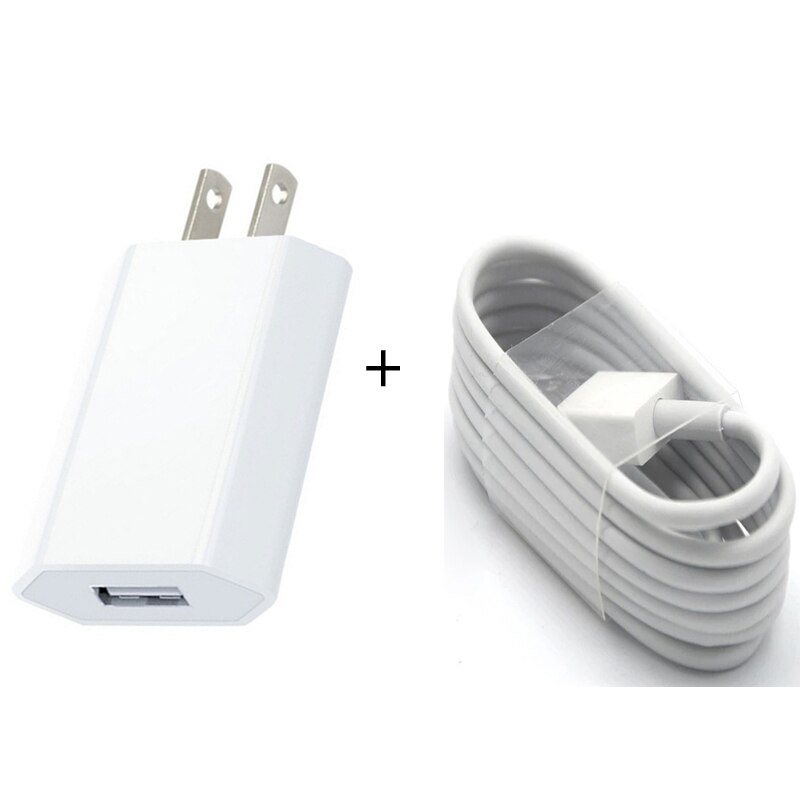 Cargador USB de pared con enchufe europeo, Cable de carga y adaptador de cargador para iPhone 5, 5S, 5C, 6, 6S, 7, 8 pines: US Plug and 1 Cable