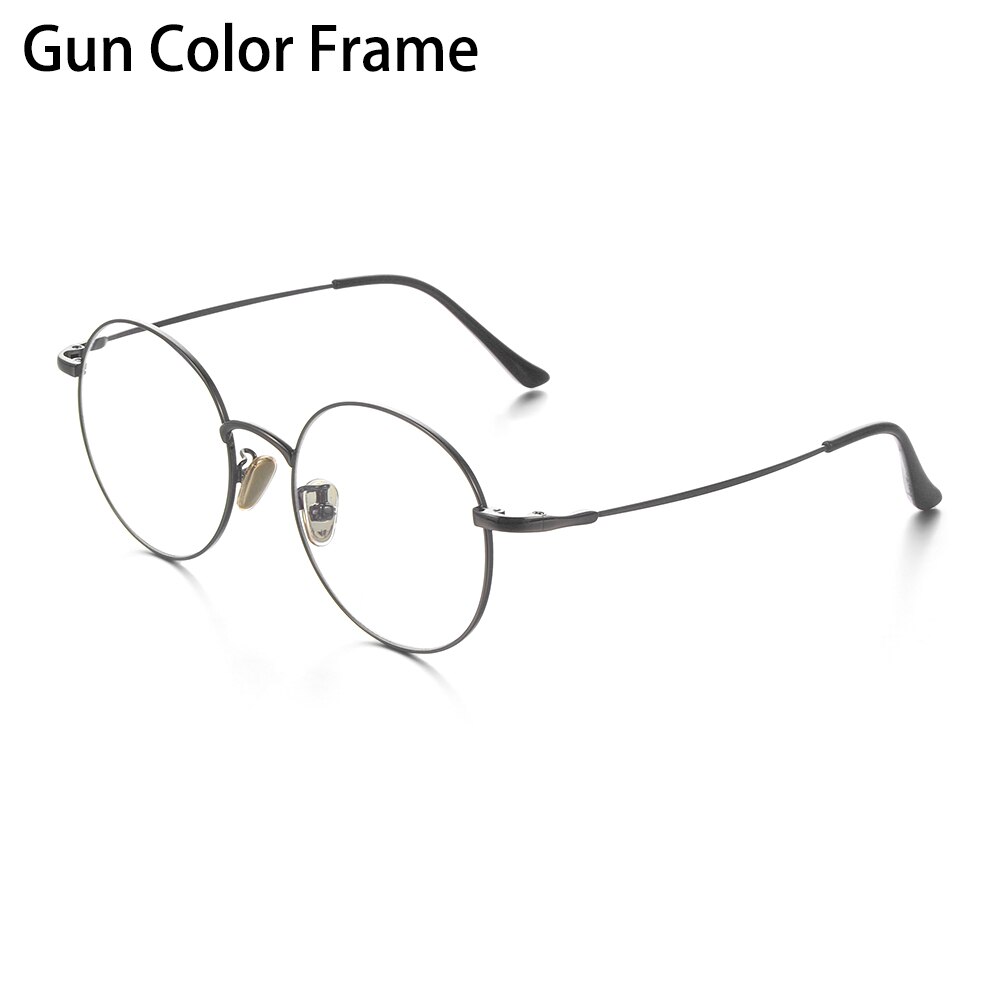 Computer Glasses Anti Blue Ray Glasses Blue Light Blocking Glasses Optical Eye Spectacle UV Blocking Gaming Filter Round Glasses: Gun Color Frame