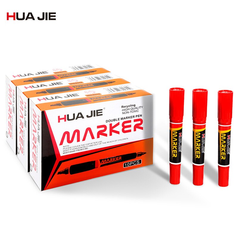 Dual Tip Fast Dry Permanent Sign Marker Pen Painting Drawing Marker Pen Oily Pen WR4012