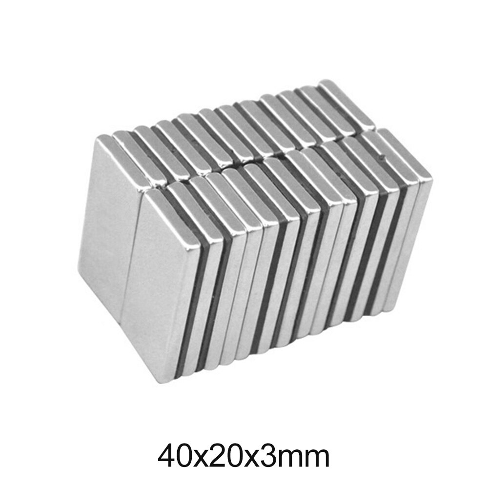 Aimant NdFeB puissant, feuille d'aimant Permanent en néodyme, 2/5/10/20/30 pièces, 40x20x3, 40x20mm 3