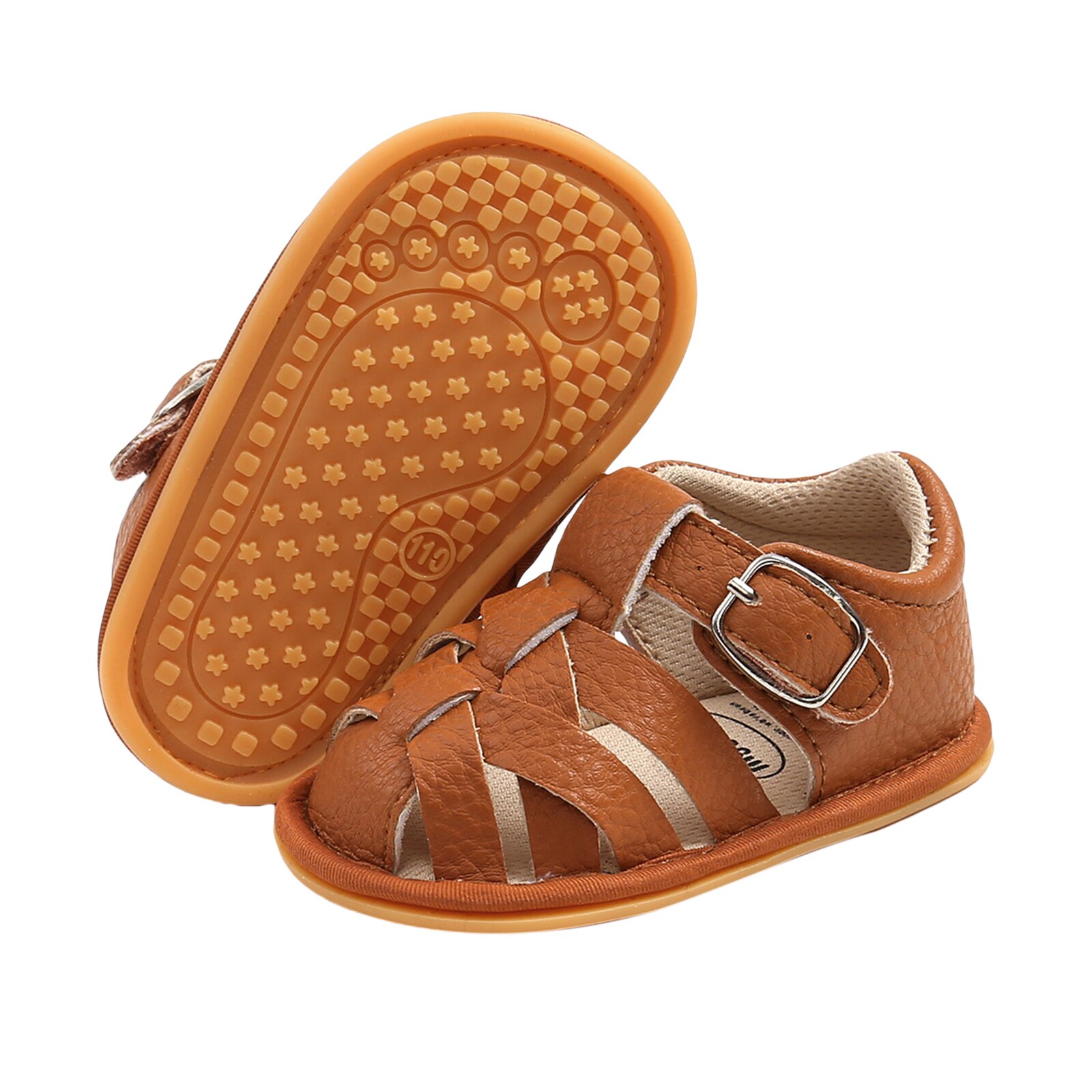 Baby Pu Leer Peuter Sandalen Kleine Kinderen Effen Kleur Zachte Zool Anti-Slip Sport Schoenen 0-18Months Baby Sandalen voor Meisje