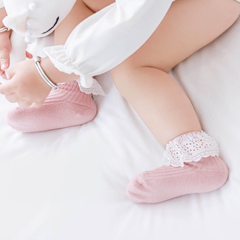 2019 Autunno Inverno Dei Bambini Calzini e Calzettoni Calzini e Calzettoni Cotone Floreale Del Merletto Del Cotone delle Ragazze Del bambino bambini piccoli Calzini e Calzettoni Adatto per 0-1 anni di età