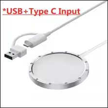 15 W Draadloze Oplader Magnetisch Voor Iphone 15 14 13 12 Pro Max Mini Type C Snelle Draadloze Opladen Pad stand Telefoon Oplader: Zilver