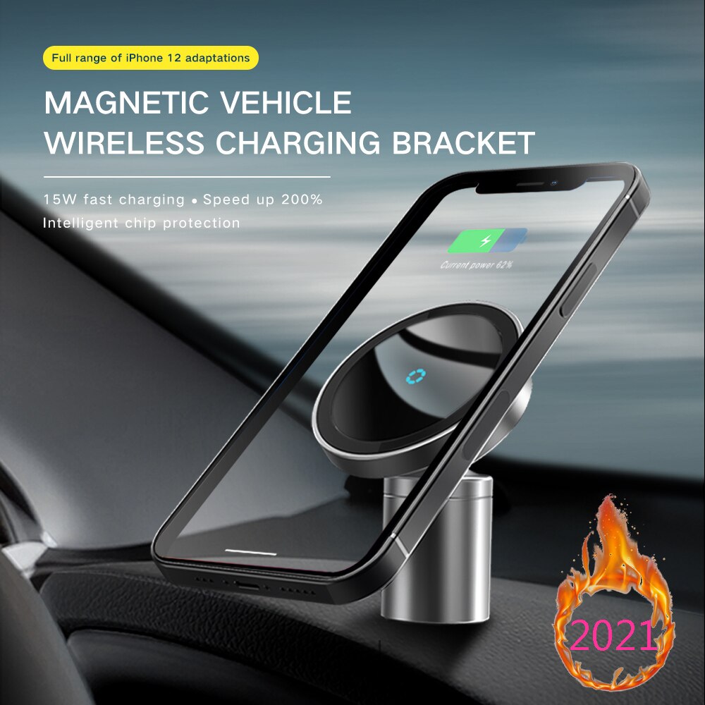Magnetische Qi Auto Draadloze Oplader Beugel Dashboard Vents Voor Iphone 12 (Max/12 Mini/12 Pro) magsafe Snelle Draadloze Oplader