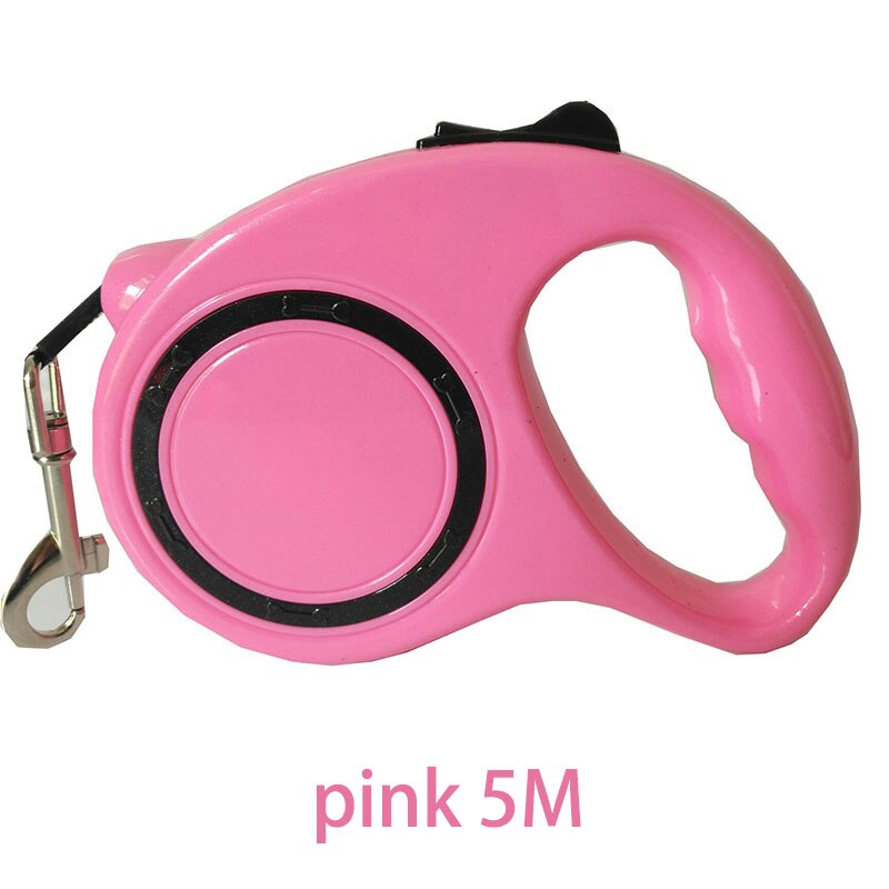Automatische telescopische hondenriem, automatische hondenriem, automatische hondenriem, automatische telescopische hondenriem, draagbare hondenriem: Roze 5m