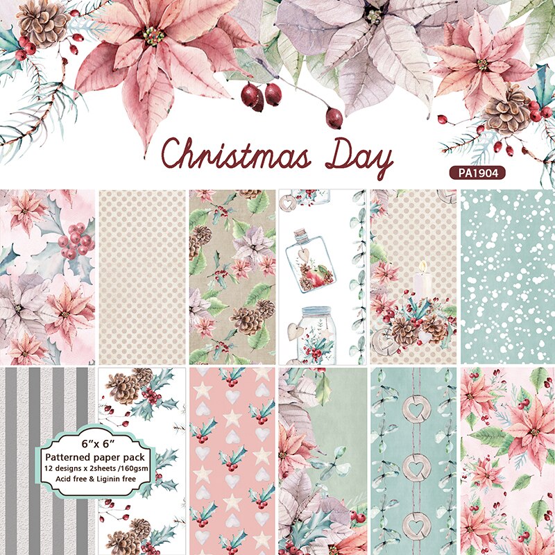 Doice Vita 24 Vel 6 &quot;X6&quot; Kerst Scrapbooking Pads Papier Origami Art Achtergrond Ambachtelijke Papier Card Making Diy plakboek: PA1904