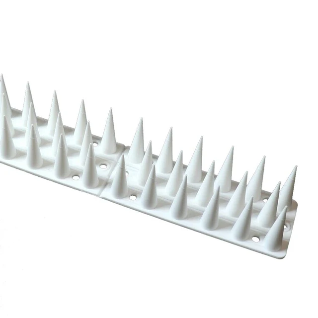Estera repelente de aves para jardinería, picos de pared para valla, picos para pájaros, antirrobo, escalada de gatos, picos disuasorios antiaves, correas, suministro de patio: 4XL / Blanco
