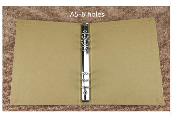 Vintage A4/A5/B5/A6 Kraft Folder Documents 4 Kraft Binder with Clip Stationery Office School Supplies: A5-6holes