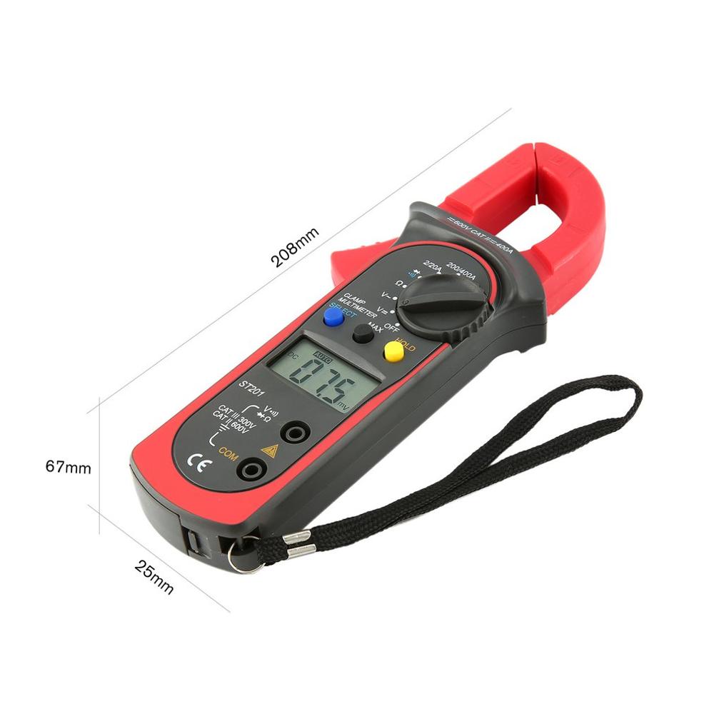 ST201,2000 Counts,Digital Clamp Meter,Digital Ammeter,AC/DC Voltage Tester,Resistor,Diode Continuity Test,Multimeter: Default Title