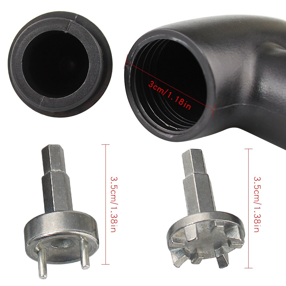 1 Set Golf Spike Wrench Tool Ratchet Handle Golf Remover Ripper Steel Ratcheting Black for Golf Shoes Golf Club Golf Accessories