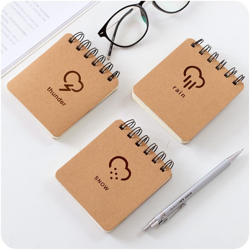 1pcs Weather Notepad Mini Coil Pocket Book Portable 70sheets Daily Memo Planner Stationery Office Notebook School Supplies A6182