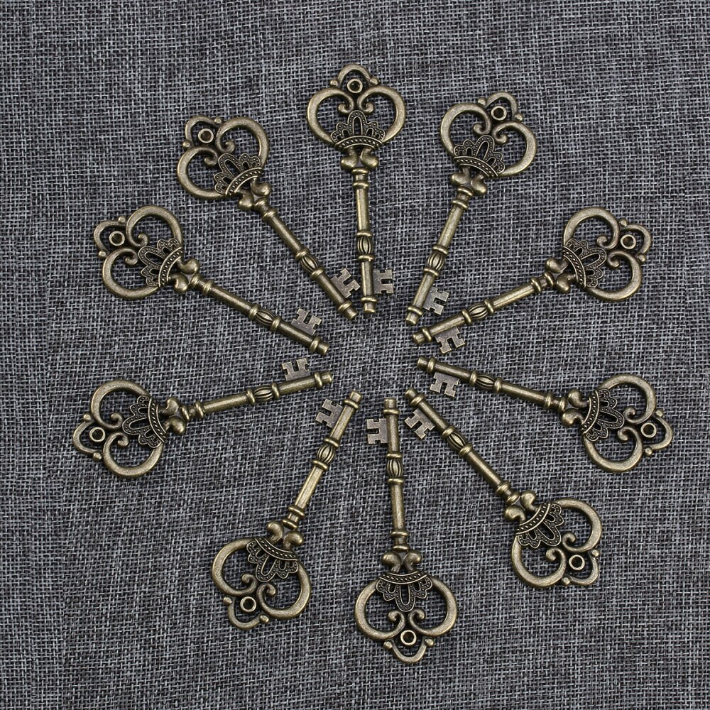 20pcs Mixed Antique Bronze Finish Skeleton Keys Rustic Antique Keys for Wedding Decoration Favor(Antique Bronze)