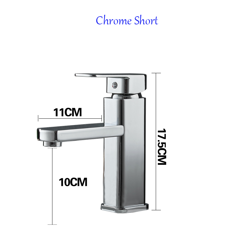 Korte Hoge Stijl Mat Zwart Goud Badrandcombinaties Enkele Handgreep Wastafel Kraan Water Kolom Sink Cold Badkamer Kraan Wastafel tap: Chrome Short
