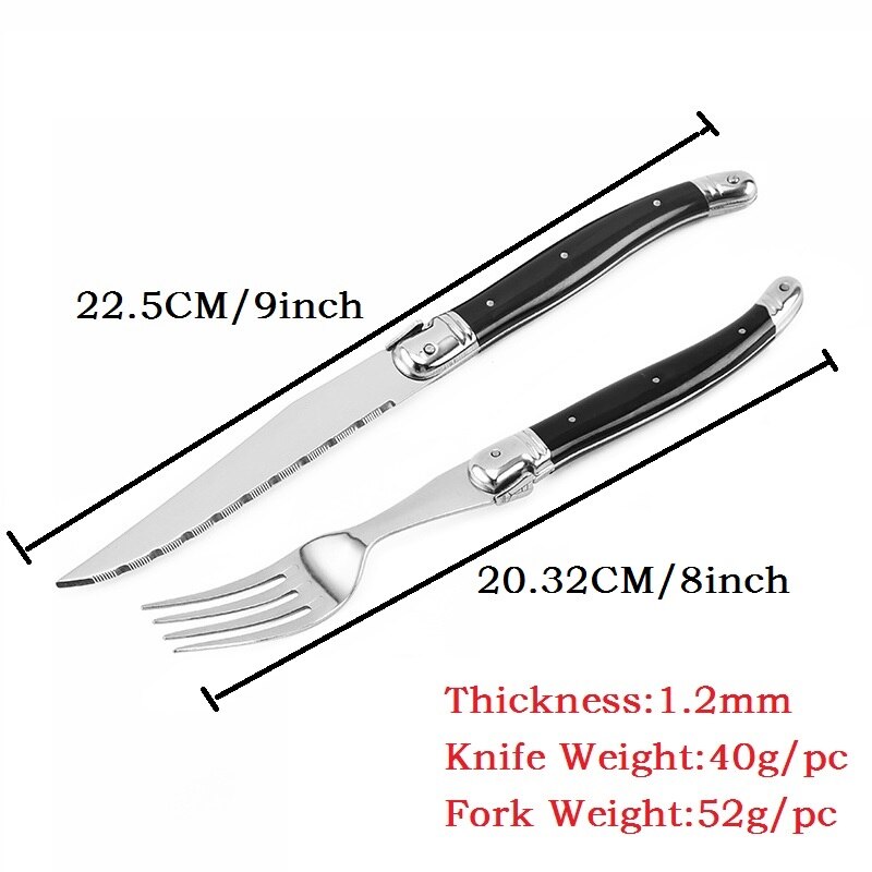 9'' Laguiole Steak Knifes Black Cutlery Dinner Knives Stainless Steel Dinnerware Restaurant Bar Kitchen Tableware set 4/6/10pcs