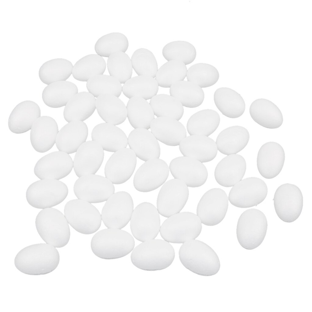 DIY 50pcs 1.97inch Smooth Foam Egg Shaped Foam Craft Making Foam Ball Home Party Wedding Decor Diy Supply