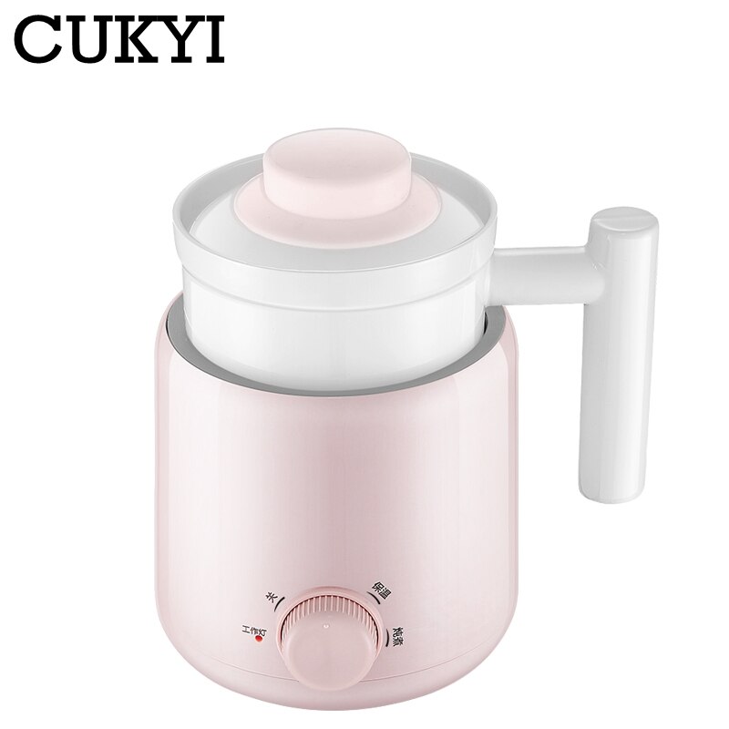 Cukyi 0.6L Huishouden Pap Stoven Soep Cup Keramische Elektrische Verwarming Braadpan Pot Mini Vogelnest Dessert Kookpan 220V