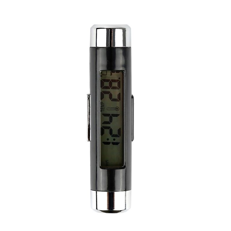 Portable 2 en 1 voiture numérique LCD horloge et affichage de la température électronique horloge thermomètre voiture automobile bleu rétro-éclairage avec Clip