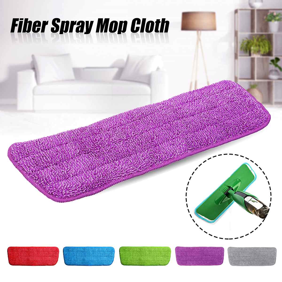 Balai à franges, outils de nettoyage de sol, chiffon de rechange, tampon de rechange en microfibre, pâte, housse en tissu, pulvérisation d'eau, pulvérisation de poussière plate