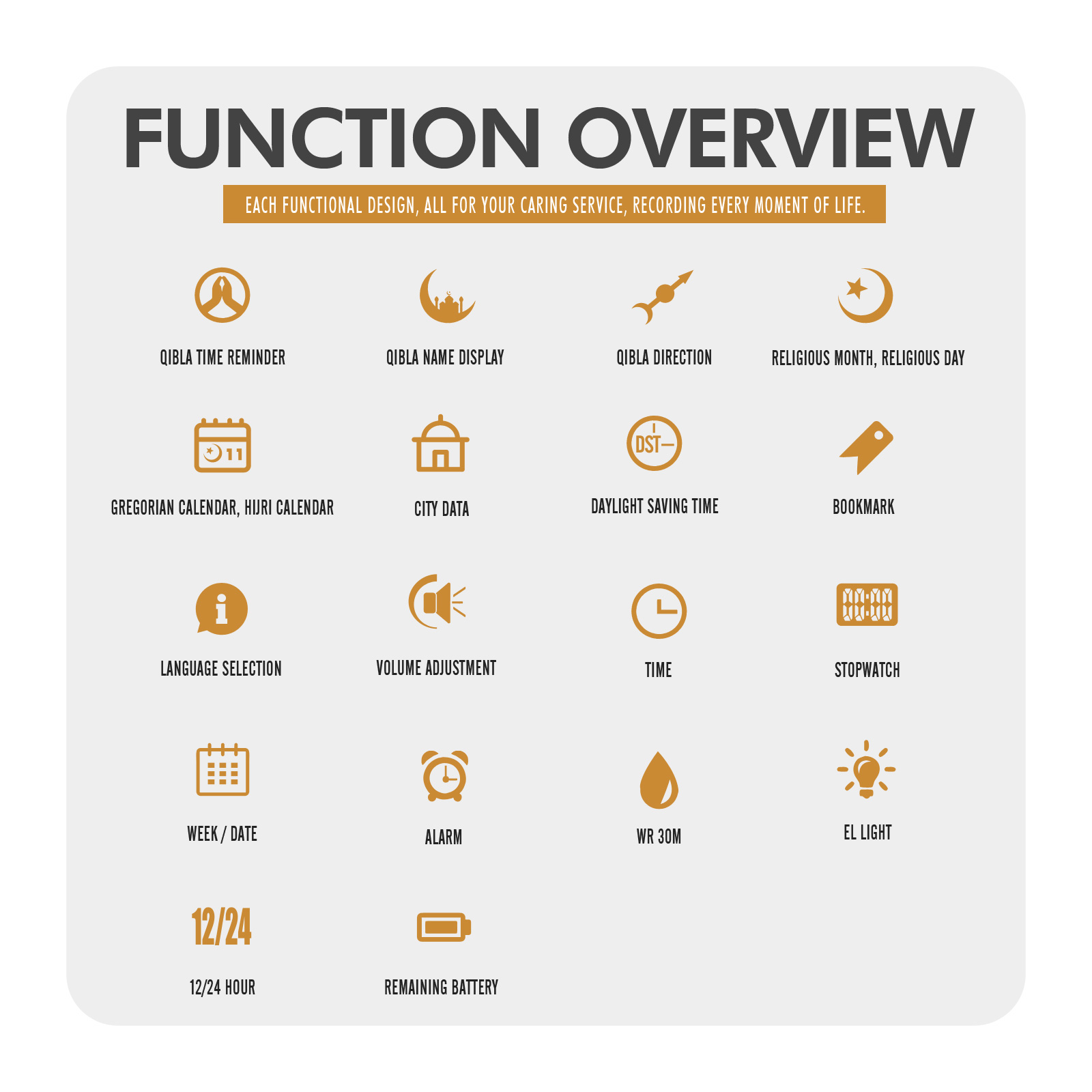 SKMEI Women Worship direction indication Muslim Azan Digital Watch Led Light Watch Pilgrimage Time Reminder Function Watch 2330