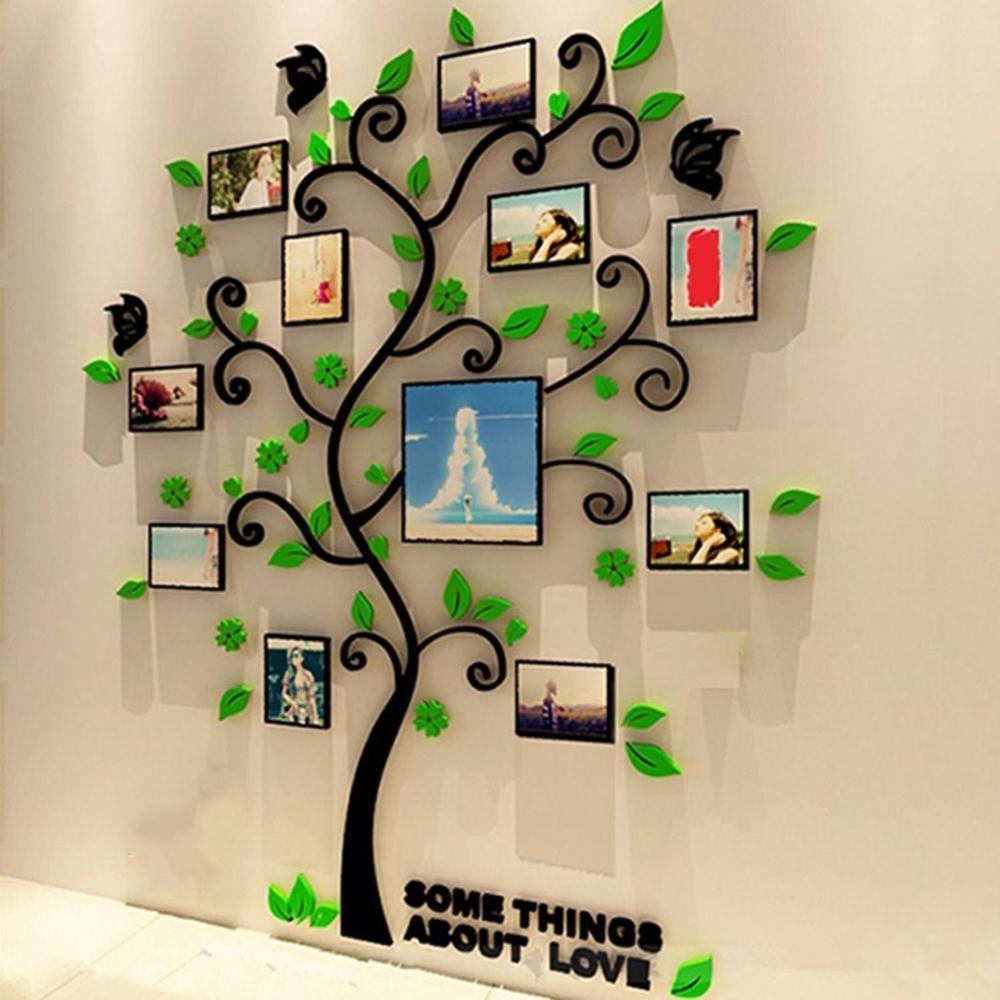 3D DIY montaje de la foto familiar marco árbol decoración del hogar sala de estar Vintage arte de la pared calcomanías cartel marcos de fotos Pegatinas