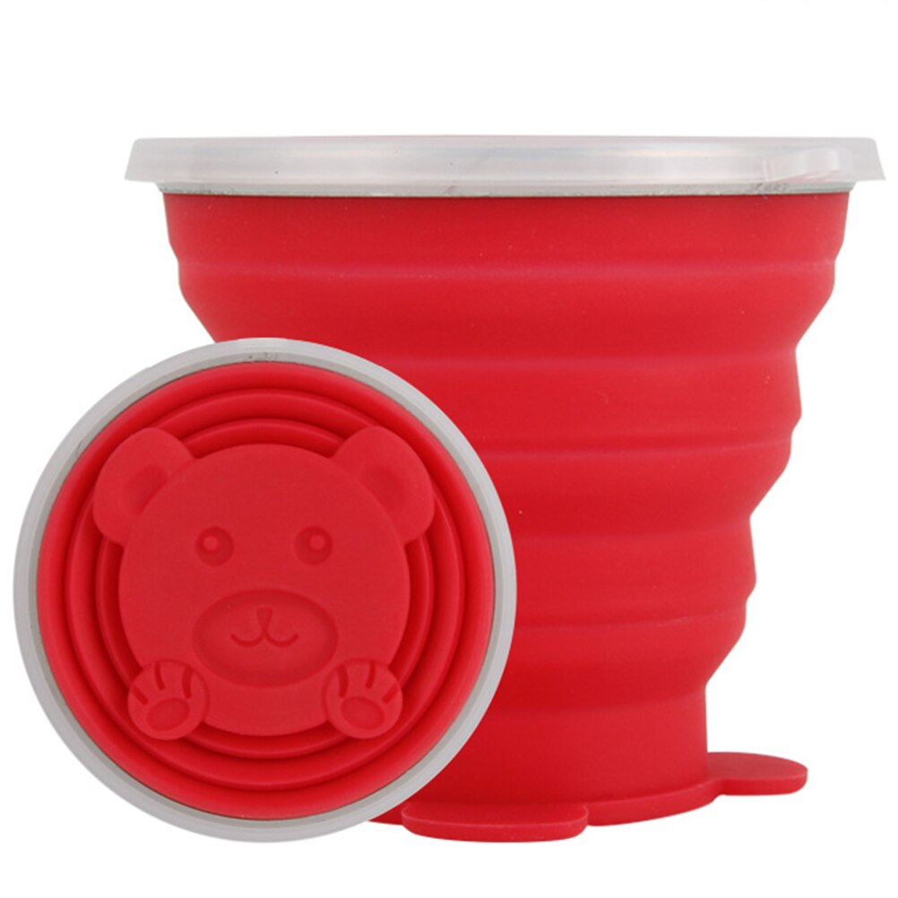 180ml sammenleggbare matkvalitets silikonkopper sammenleggbar reisekopp til fotturer camping utendørs sport kaffekrus utendørs vannkopp  #40
