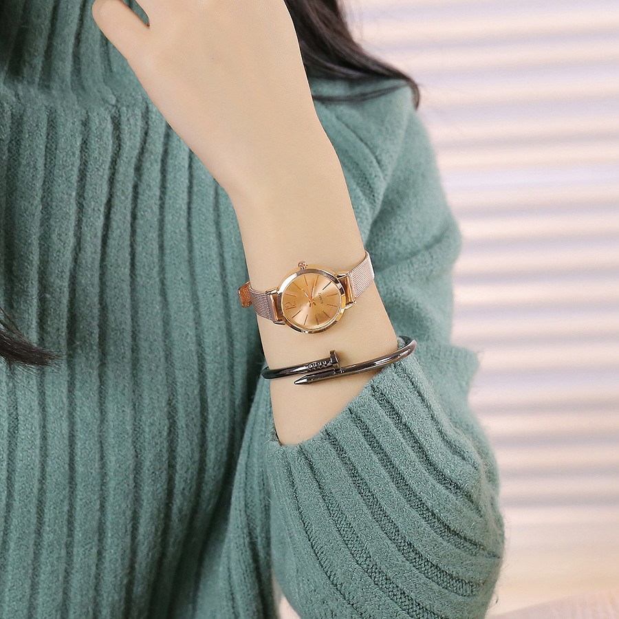 Vansvar Women Watch Casual Quartz Stainless Steel Band Marble Strap Quartz Watch Analog Wristwatches Ladies Girls Clock