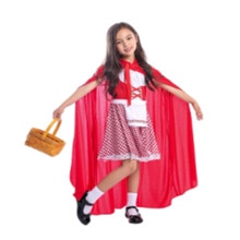 Meisjes Heldere Rode Vrolijke Roodkapje Zoete Verhalenboek Karakter Halloween Kostuum Voor Uw Klein Kind Forest Adventure