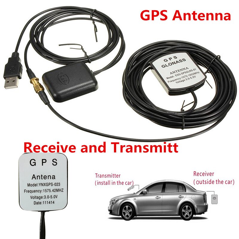 Forstærker booster forbedre enhed med gps modtager + sender 30db til telefon navigator komplet sæt auto bil gps signal antenne