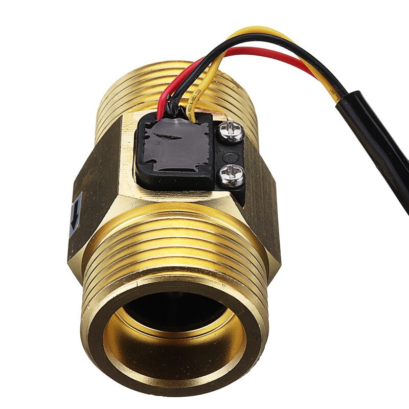 GTBL Dc5V G1 Dn25 Copper Water Flow Sensor Hall Effect Pulse Output 4-45L/Min Liquid Switch Flowmeter