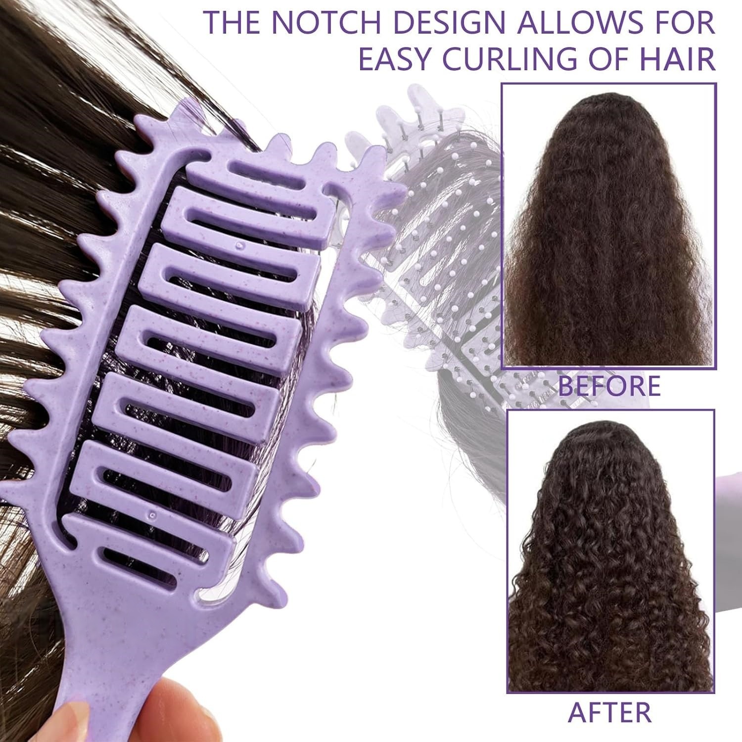 Tragbare Bürste für lockiges Haar, aushöhlen, Curl Define-Styling-Bürste, Bartkamm, Styling-Entwirrungsbürste, Mehrzweck-Styling für zu Hause