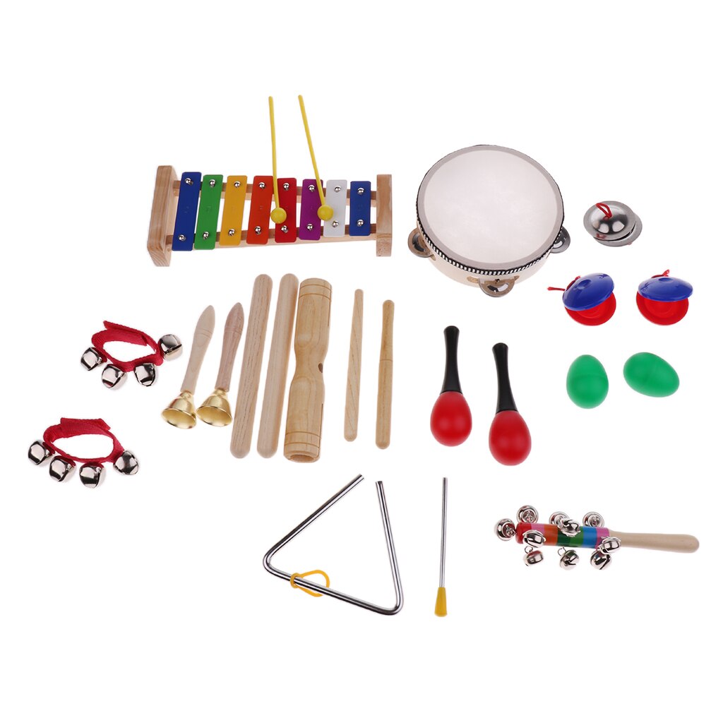 Ensemble Castanet tambourin Maraca Glockenspiel clavier avec maillet enfants jouets musicaux