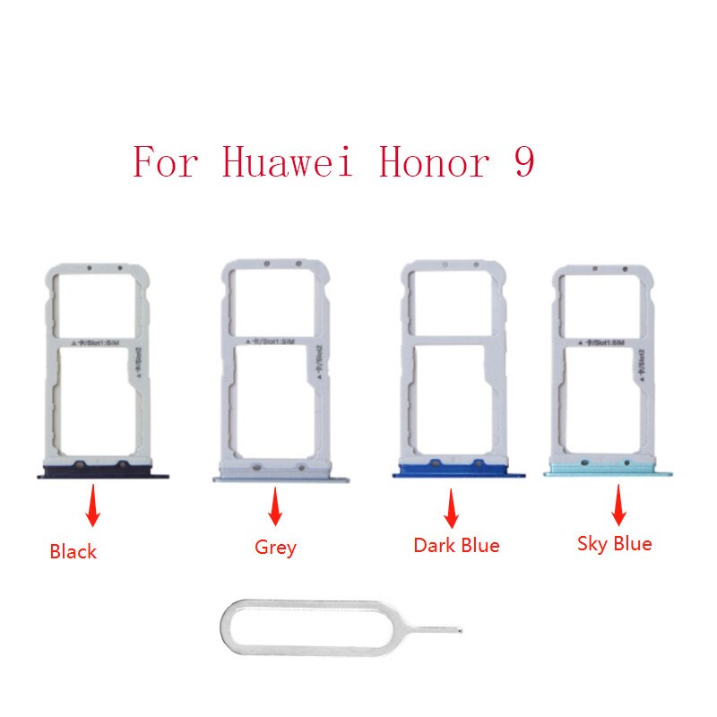 10/Pcs Sim / SD Card For Huawei Honor 9 Sim Card Tray Holder Slot Socket Adapter Replacement Spare Parts