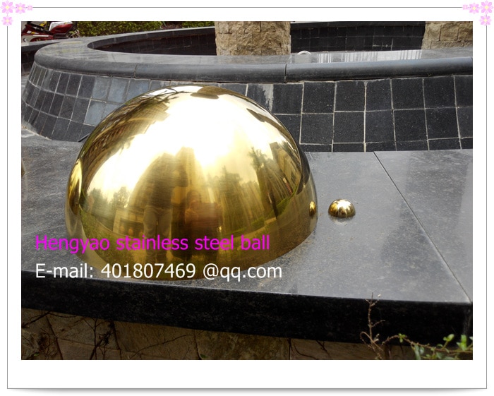 50mm diameter, 201 roestvrij staal goud halfrond, holle halfrond, metope versiering, plating titanium
