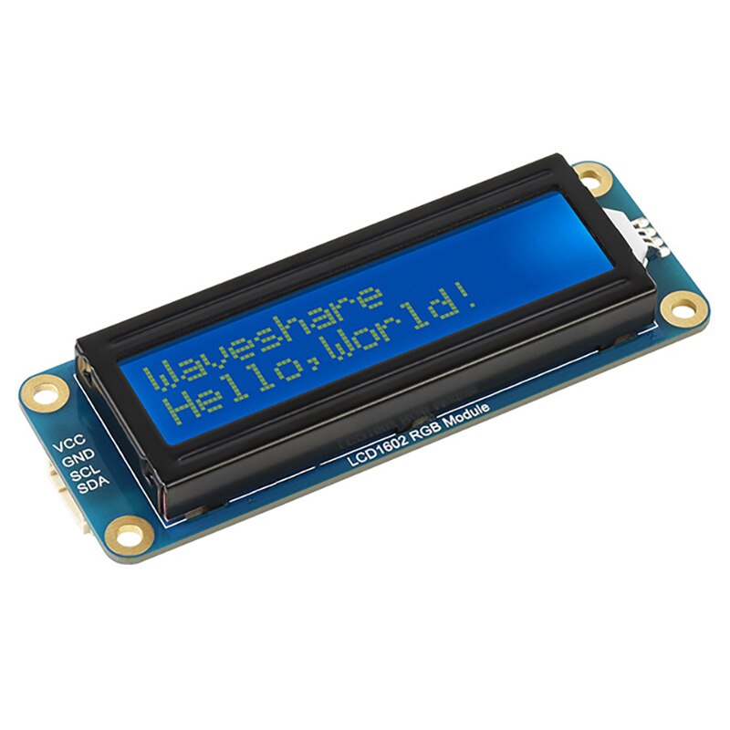 Waveshare LCD Display LCD1602 32 Characters 3.3V/5V Power Supply Color Backlit LCD Display for Raspberry Pi/ Pi Pico Etc